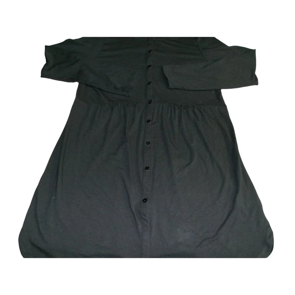 J. Jill Wearever Collection Black Button Down Stretch Tunic Midi Dress‎ Small